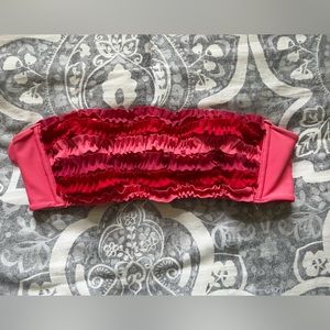 Victoria Secret Bandeau Bikini Top in Pink Ruffle